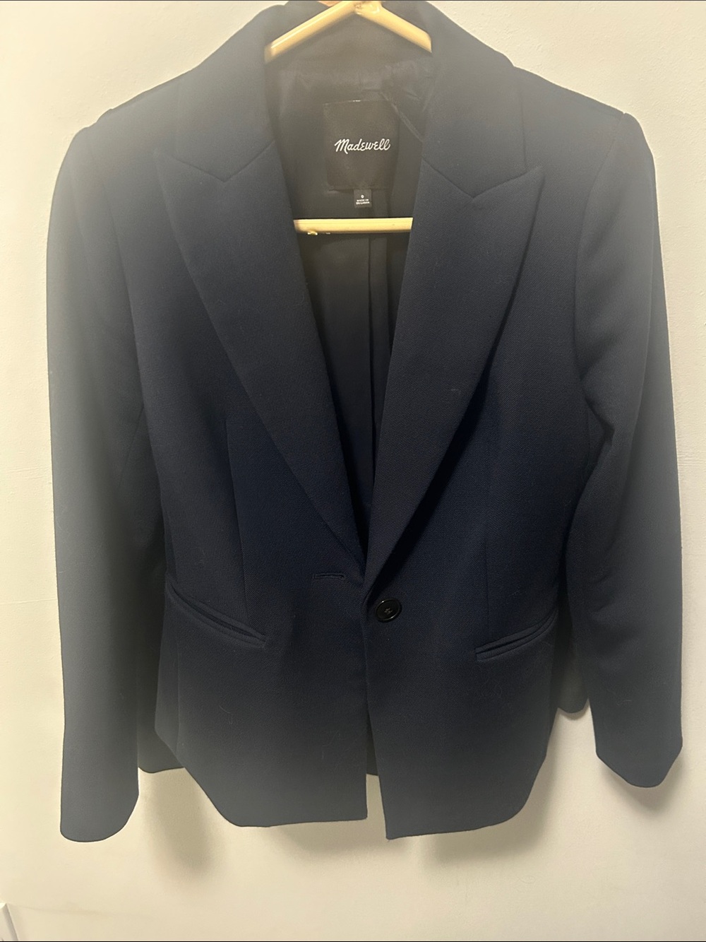 Madewell Navy Single-Button Blazer